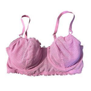 Auden Size 36C Pink Sheer Unlined Lace Underwire Bra